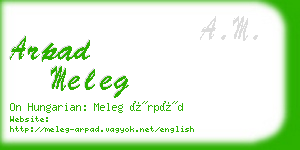 arpad meleg business card